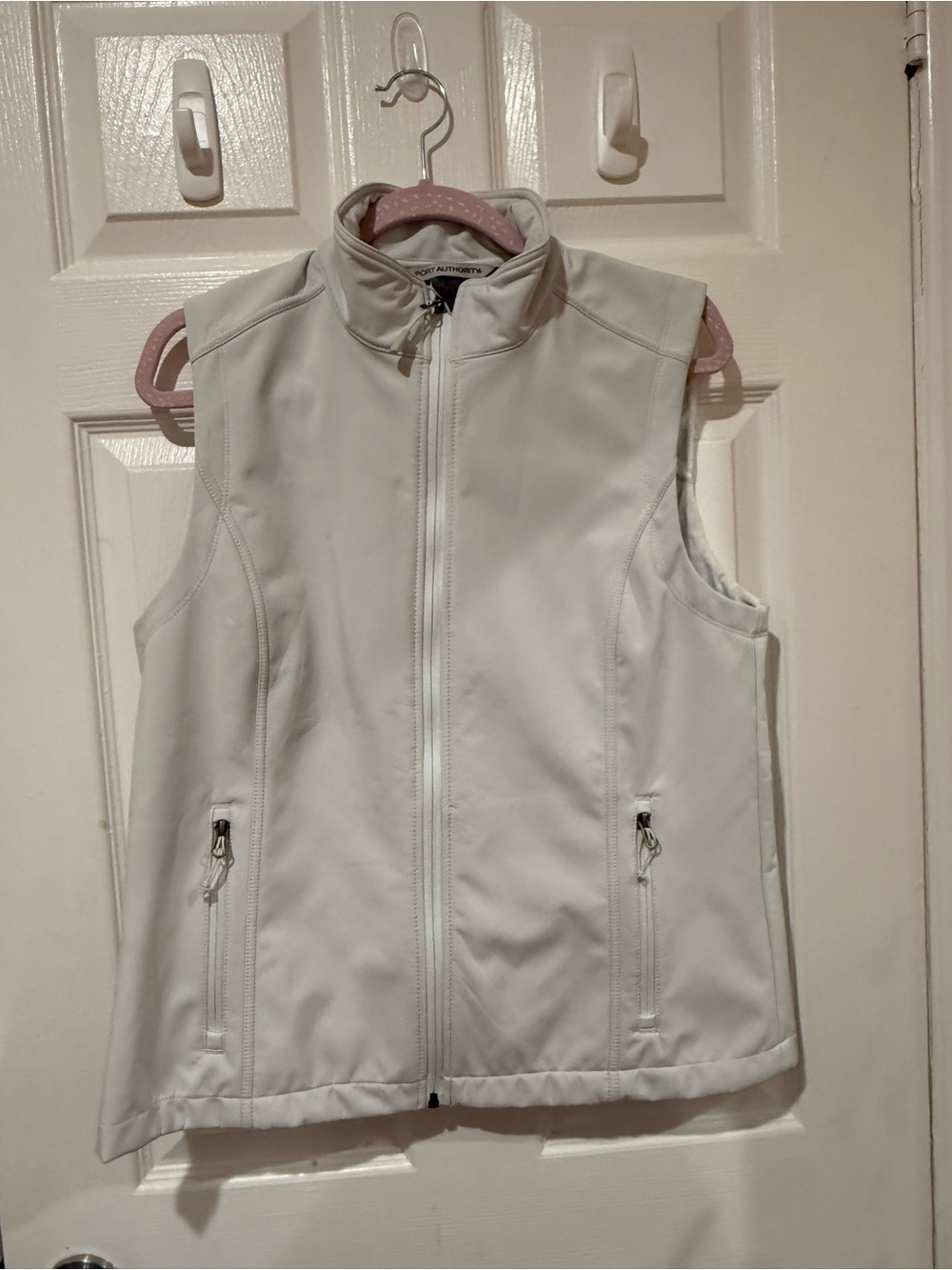 Port Authority White Sleeveless Softshell Vest